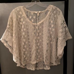 Black Poppy Crop Coverup, Size S (large fitting)